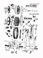 Gabel + Schwinge vo.: R26, R27, R50-R69S. Räder + Züge: R24-R69S