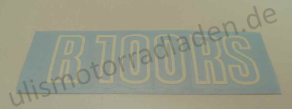 Sticker (Aufkleber) für Batterieabdeckung "R100RS", weiß