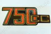 Sticker (Aufkleber) für Batterieabdeckung "750cc", gold