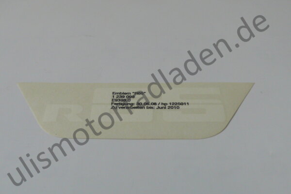 Sticker (Aufkleber) für Batterieabdeckung "R65", weiß