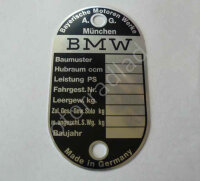 Typenschild BMW “Typenneutral” für BMW...