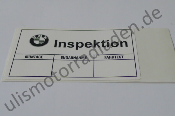 Sticker (Aufkleber) "Inspektion" für BMW ab /5