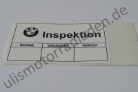 Sticker (Aufkleber) "Inspektion" für BMW...