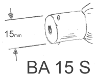 Birne 12 Volt, 15 Watt, Sockel BA15S